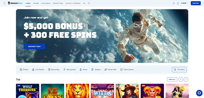 RocketSpin Online Casino AUD